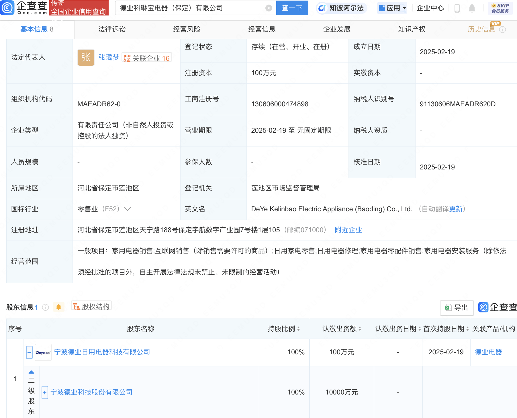 德業(yè)股份新動(dòng)作：成立電器銷售公司，布局家用電器市場(chǎng):電器銷售公司